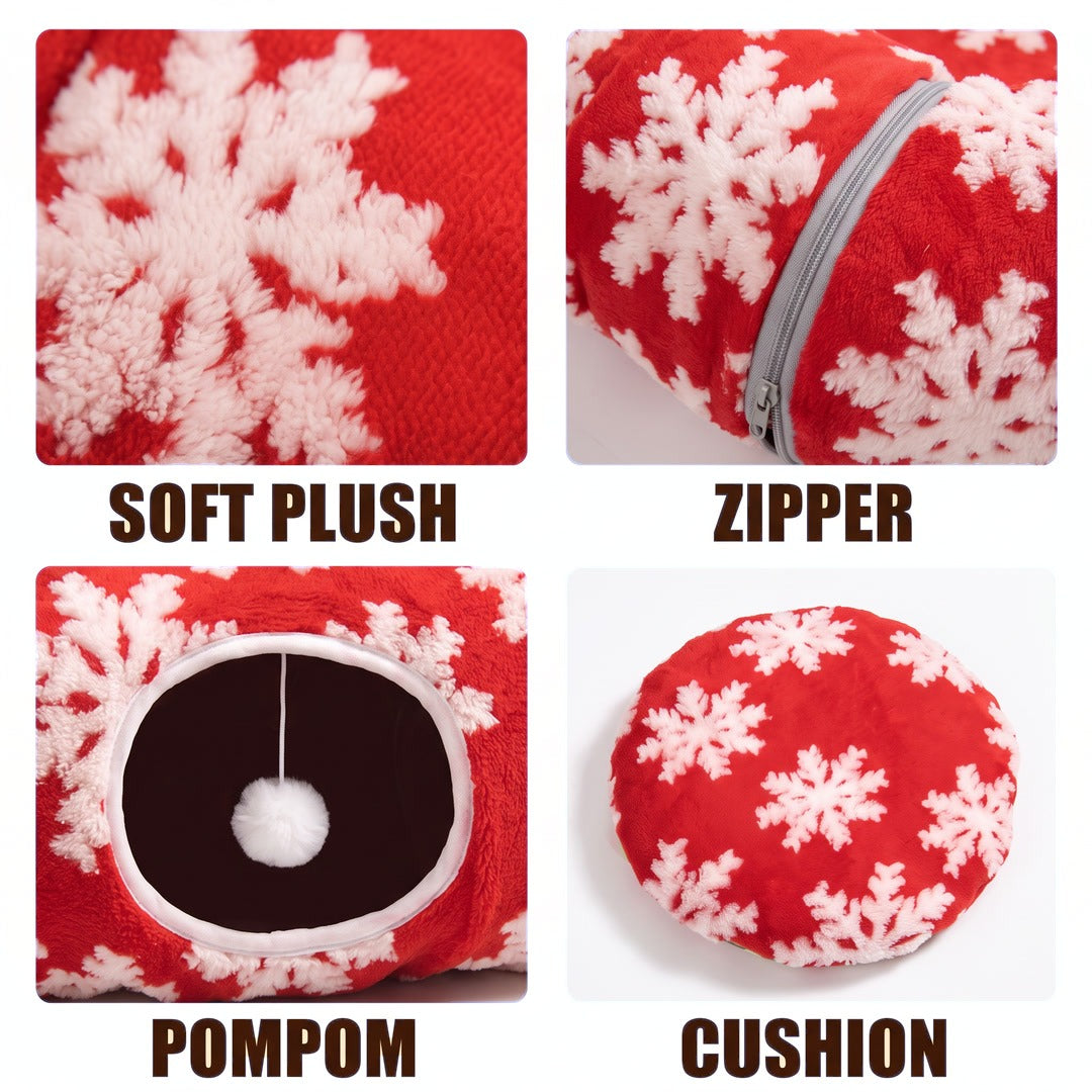 Soft plush, zipper, pompom and cushion
