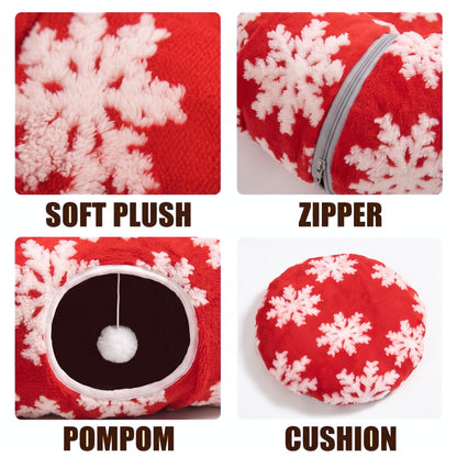 Soft plush, zipper, pompom and cushion